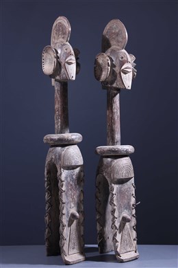 Art africain - Paire de masques dépaules Sukwava Wurkum