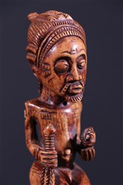 StatuettesStatuette de roi Baoulé en ivoire ancien