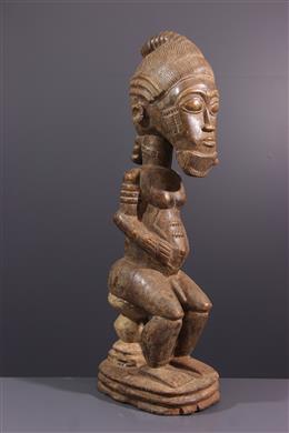 Art africain - Grande statue Baoulé Asye usu