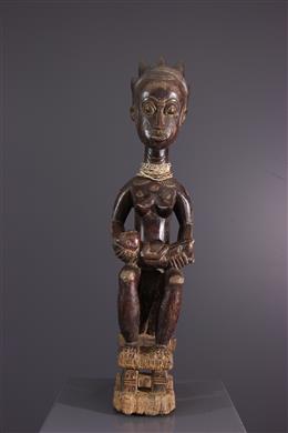 Art africain - Statue de maternité Asye usu Baoulé