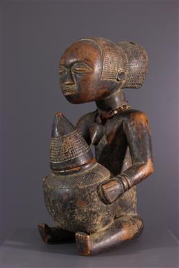 Art africain - Statue Luba porteuse de coupe 