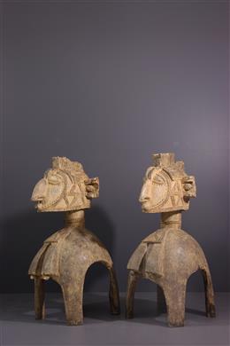 Couple de grands masques d épaules Baga Nimba