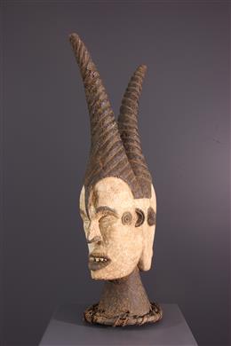 Art africain - Masque cimier janiforme Idoma Ungulali