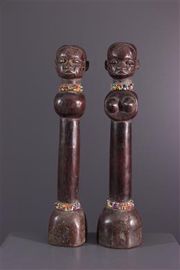 Art africain - Couple de poupées Makonde
