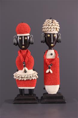 Art africain - Paire de poupées dAfrique du sud