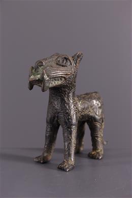 Art africain - Petit léopard en bronze Bénin bini edo