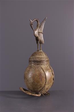 Art africain - Boite à couvercle Dogon en bronze