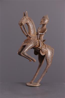 Art africain - Figure de cavalier Dogon en bronze