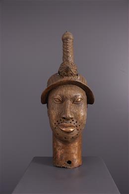 Art africain - Tête commémorative Ifé Yoruba en bronze