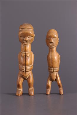 Art africain - Paire de statuettes Kongo Teke 