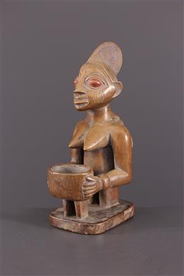 Art africain - Statuette porteuse de coupe Yoruba